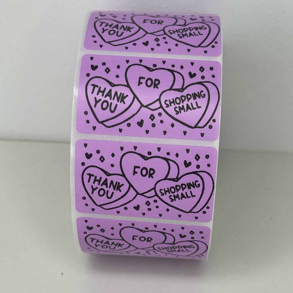 Thank You For Shopping Small, Valentine's Day Happy Mail Sticker, Heart Stickers - Picture 2 of 9